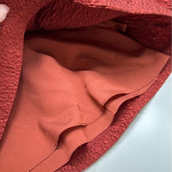 NWT | Jonathan Simkhai | Arya Matelasse Effect Peplum Blouse | Brick | Size 6 - Picture 6 of 16